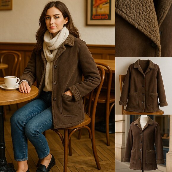 L.L.Bean Faux Shearling Coat — Timeless Winter Luxury - Picture 1 of 12